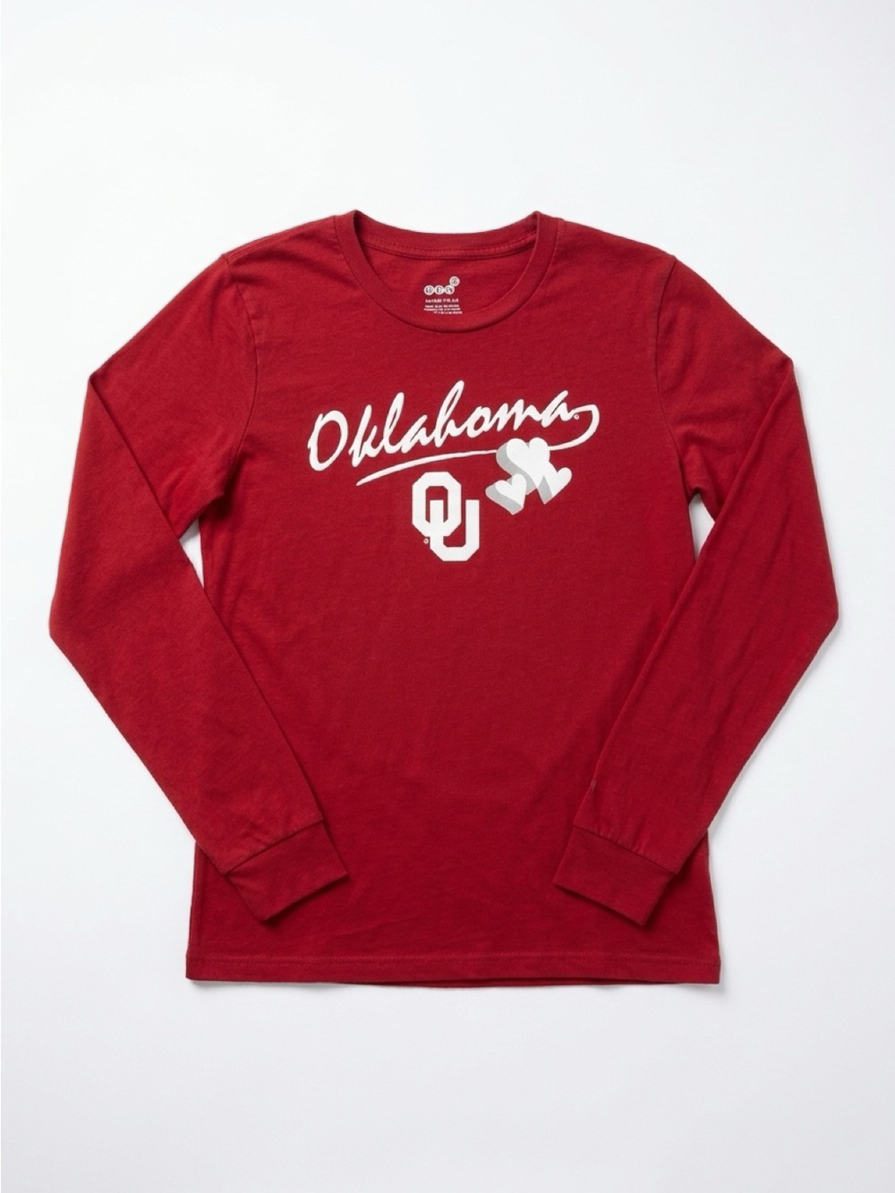 Women's Crimson Oklahoma Long-Sleeve Graphic Tee